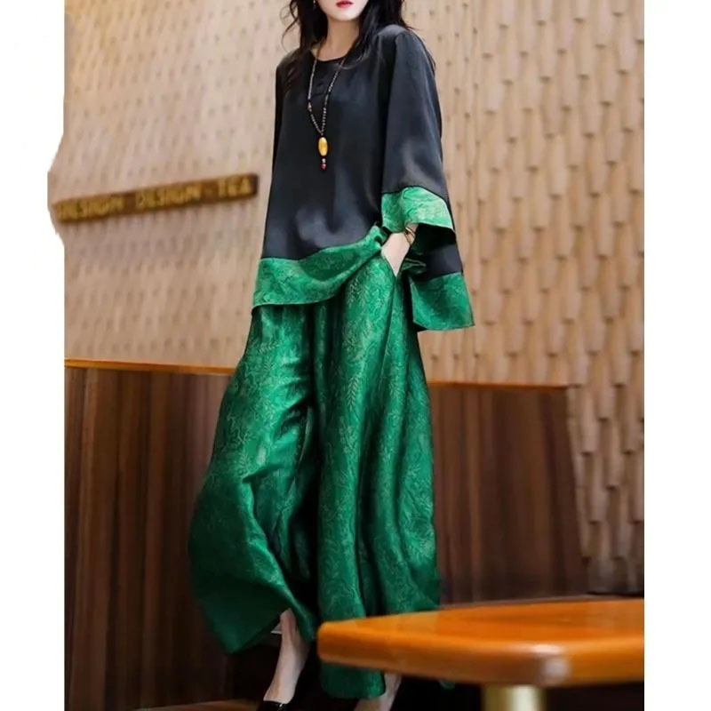 Wide Leg Palazzo Pants - Tenue d'été en Satin pour femmes,