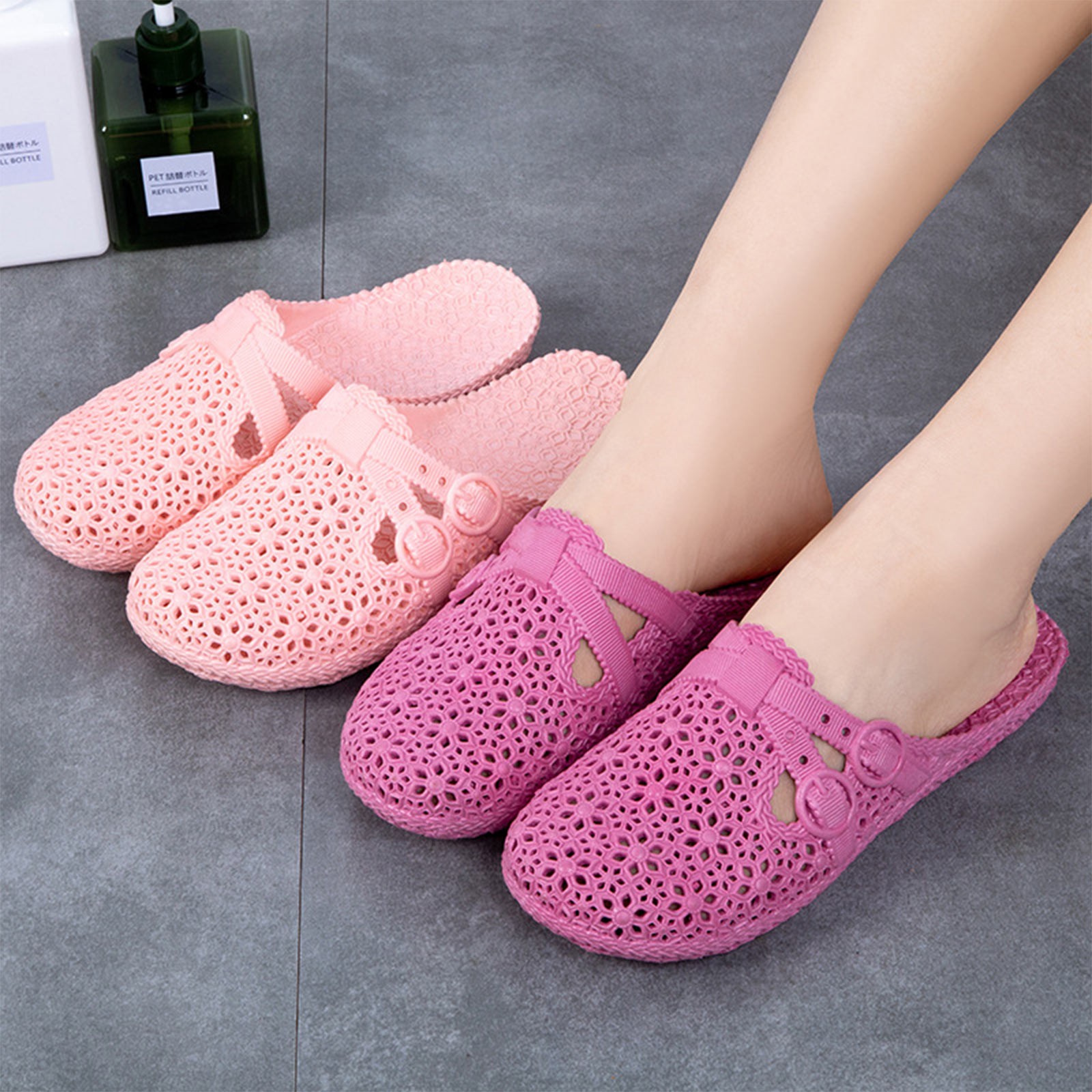 Women Fashion Images - Pantoufles respirantes à bout enveloppant, chaussures