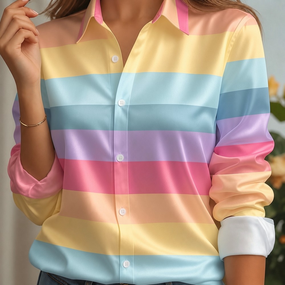 Women Fashion Images - Chemisier ample à col à revers