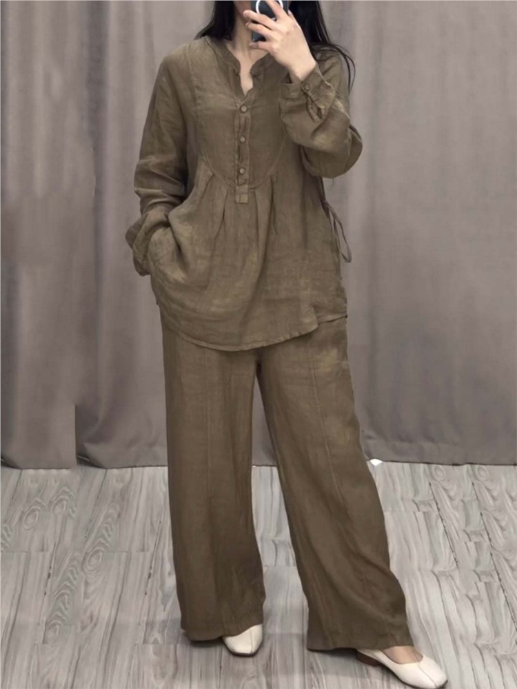 Wide Leg Palazzo Pants - Ensemble 2 pièces pour femmes, mode