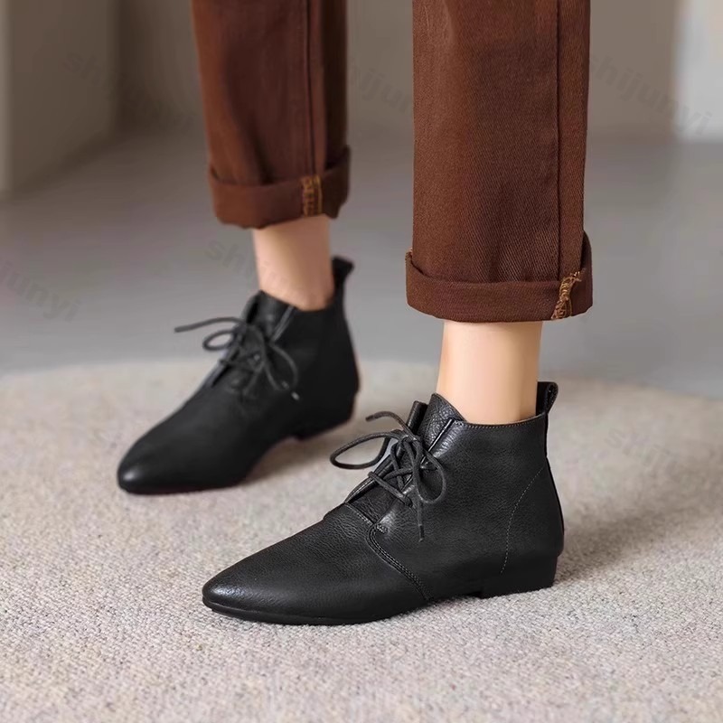 Women'S Fashion Trends 2025 - Femmes bottes courtes 2025 cuir nouvelles