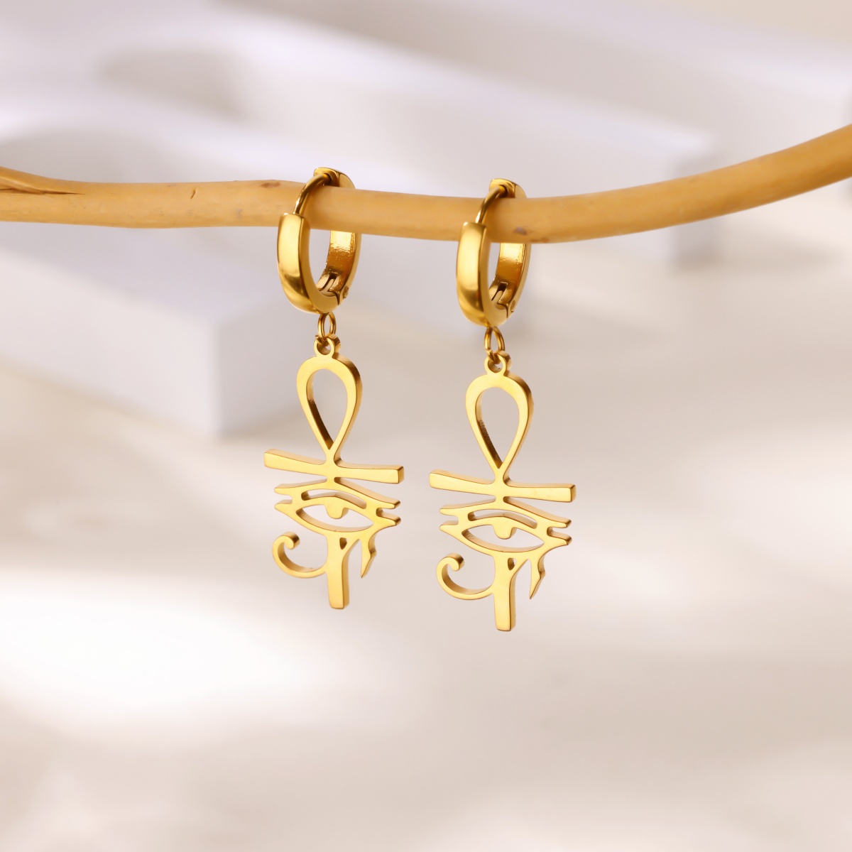 Women Fashion Egypt - Boucles d'oreilles pendentif oeil d'horus égyptien