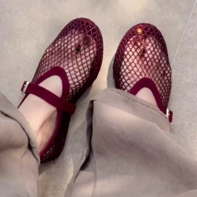 Women Fashion Heels - Sandales Baotou ajourées en strass pour