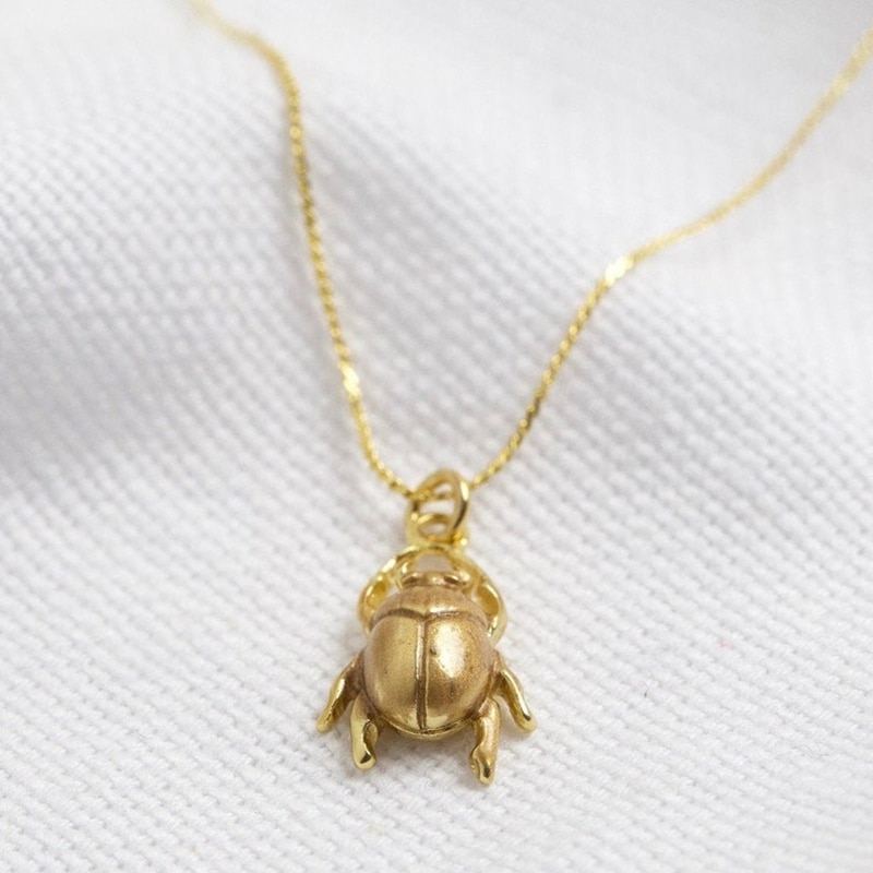 Women Fashion Egypt - Kinitial Viking Scarabeau coccinelle pendentif Collier