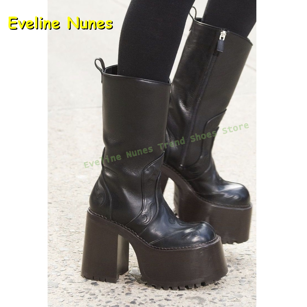 Plate-forme brodée bottes haut - Women'S Fashion Trends 2025 avis et prix