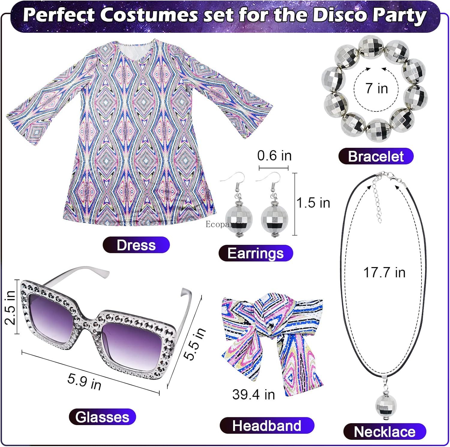 Disfraz Robe Disco pour femme  - Women'S Fashion From The 70S avis et prix