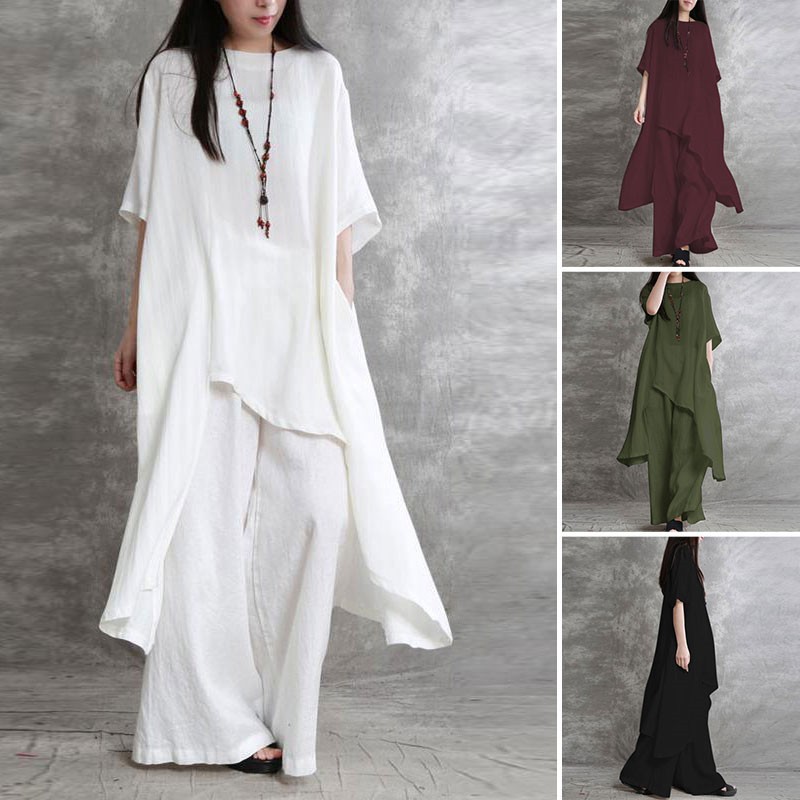 Ensemble 2 pièces en coton et  - Wide Leg Palazzo Pants avis et prix