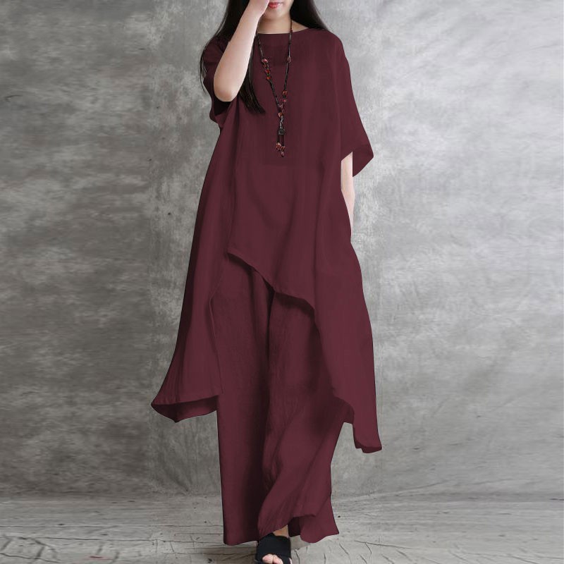 Ensemble 2 pièces en coton et  - Wide Leg Palazzo Pants avis et prix